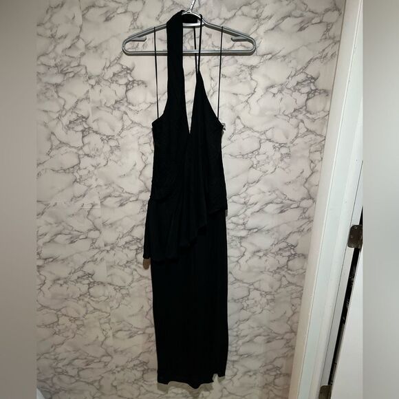 REISS Xena Halterneck Draped Maxi Dress - Picture 4 of 8